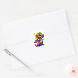 Adesivo Redondo Rainbow Dragon