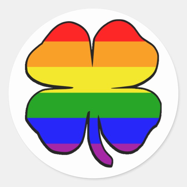 Adesivo Redondo Rainbow Flag Shamrock (Frente)