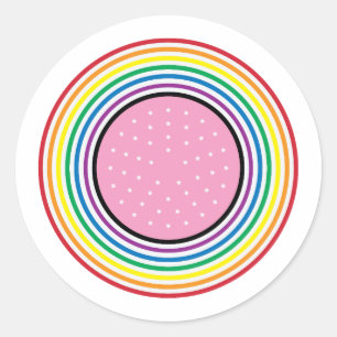 Adesivo Redondo Rainbow Flag Sticker - USA Flag Inspirou