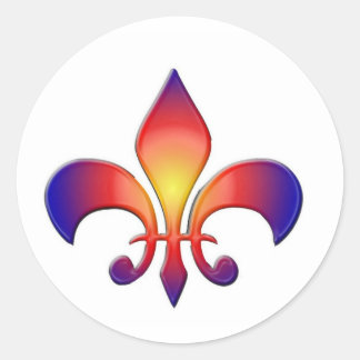 Adesivo Redondo Rainbow Fleur de Lis