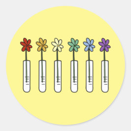 Adesivo Redondo Rainbow Flower e Beaker Scientist