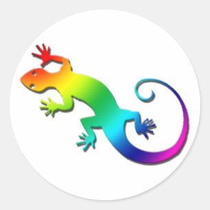 Adesivo Redondo Rainbow Gecko Stickers