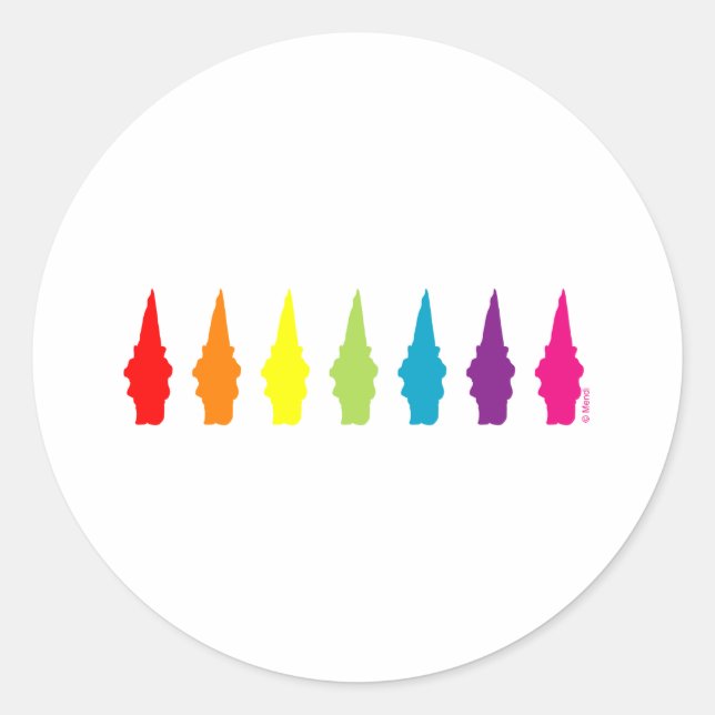 Adesivo Redondo Rainbow Gnomos (Frente)