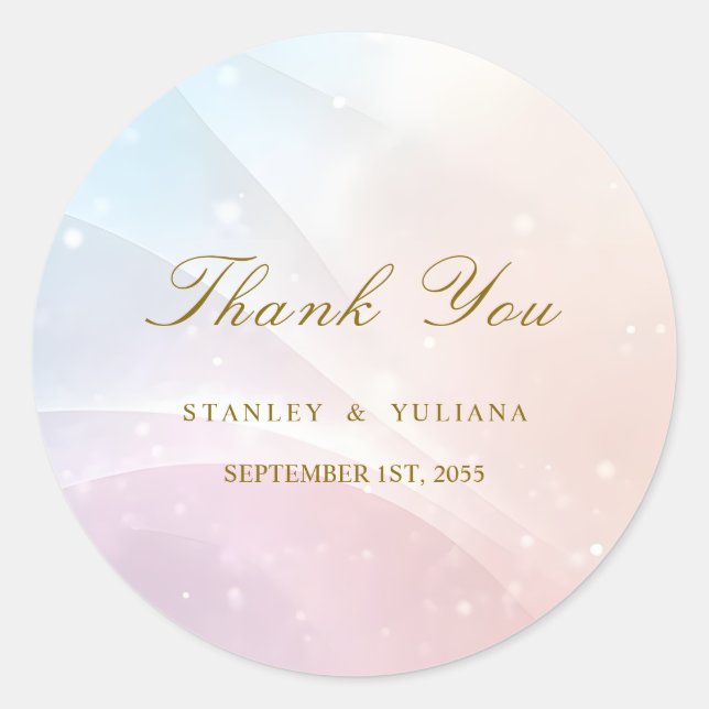 Adesivo Redondo Rainbow Gradient Invitation | Elegant Pastel Spark (Frente)