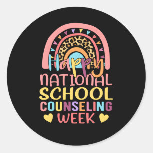 Adesivo Redondo Rainbow Happy National School Advisory Week Coun