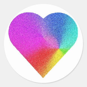 Adesivo Redondo Rainbow Heart