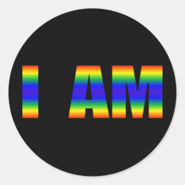 Adesivo Redondo Rainbow LGBTQ Pride I é o Classic Round Sticker