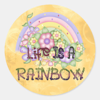 Adesivo Redondo Rainbow Life