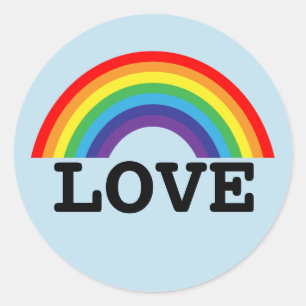 ADESIVO REDONDO RAINBOW LOVE DECAL STICKER