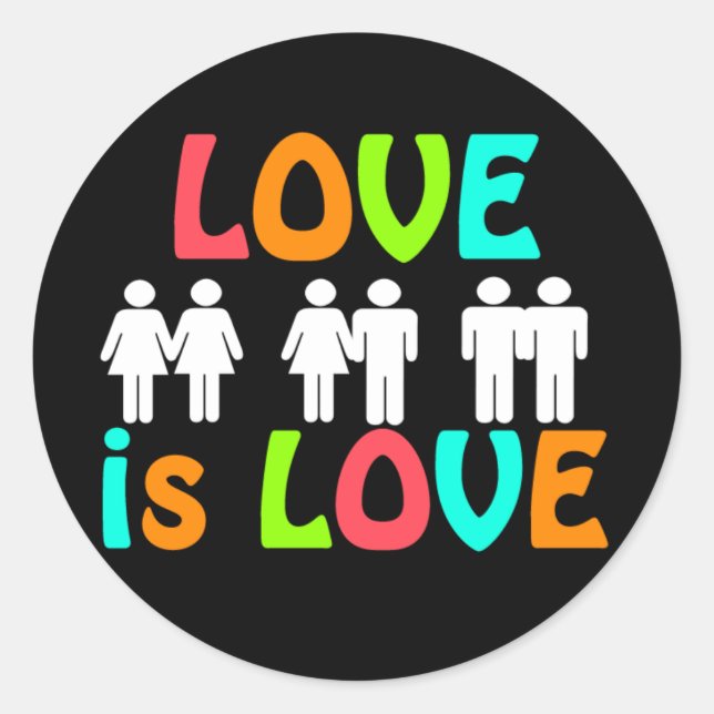 Adesivo Redondo Rainbow Love é Love Lapkers (Frente)