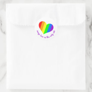 Adesivo Redondo Rainbow Lover Hearts