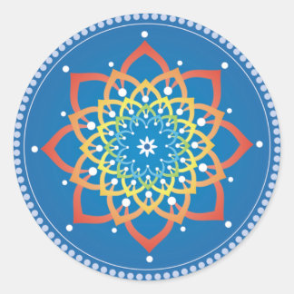 Adesivo Redondo Rainbow Mandala Sticker