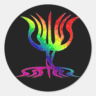 Adesivo Redondo Rainbow Menorah Stickers