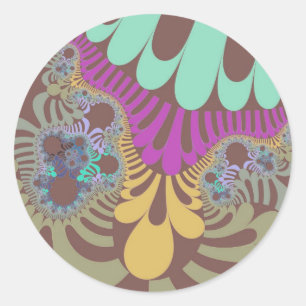 Adesivo Redondo Rainbow Mod Castanho