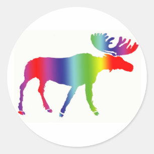 Adesivo Redondo Rainbow Moose