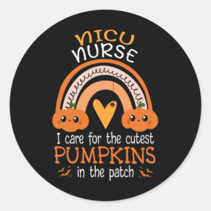 Adesivo Redondo Rainbow Nicu Enfermeira Cutest Pumpkins No Patch H