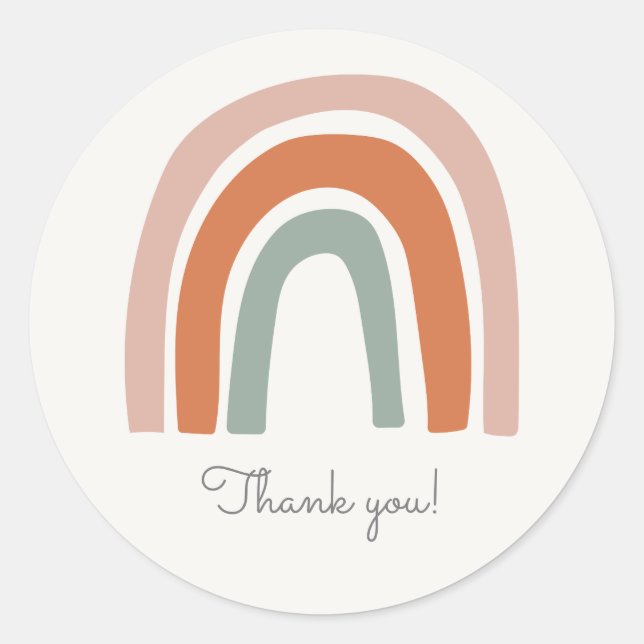 Adesivo Redondo Rainbow Obrigado Sticker (Frente)