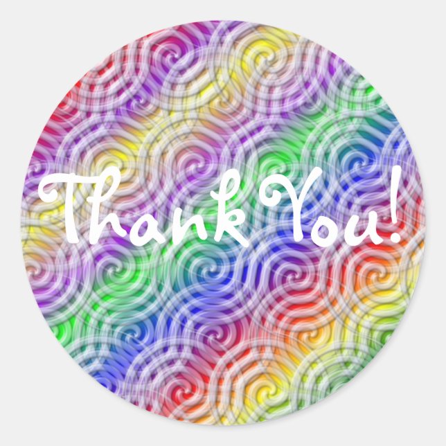 Adesivo Redondo Rainbow Obrigado Sticker (Frente)