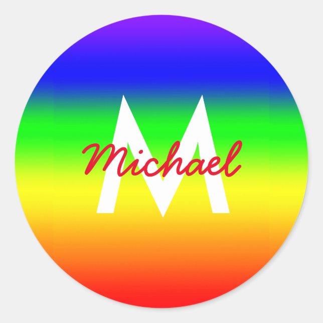 Adesivo Redondo Rainbow Ombre (Frente)