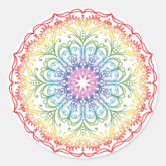 Adesivo Redondo Rainbow Ombre Mandala