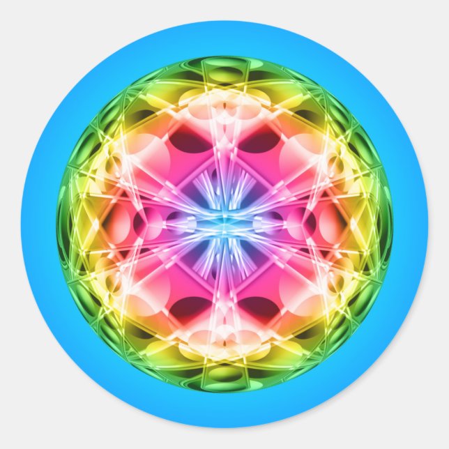 Adesivo Redondo Rainbow Orb Mandala (Frente)
