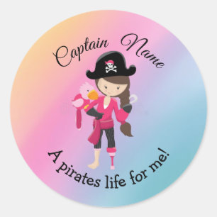 Adesivo Redondo Rainbow Pastle YOUNG Girl Party PirateClassic