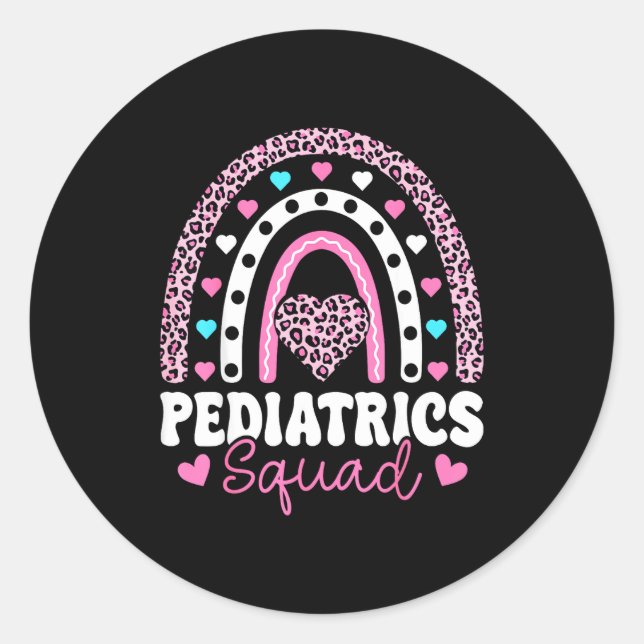 Adesivo Redondo Rainbow Pediatrics Squad - Valentine's Day Pediatr (Frente)