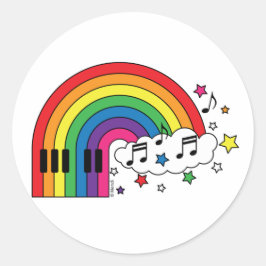 Adesivo Redondo Rainbow Piano