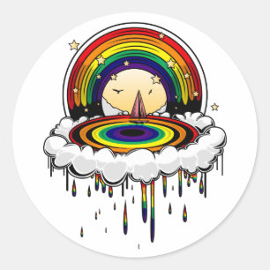 Adesivo Redondo Rainbow Rain