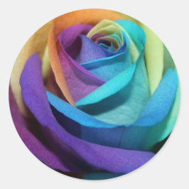 Adesivo Redondo Rainbow Rosa Love Flower Miss-you Peace Destiny