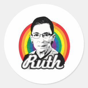 Adesivo Redondo Rainbow Ruth - Política LGBT -