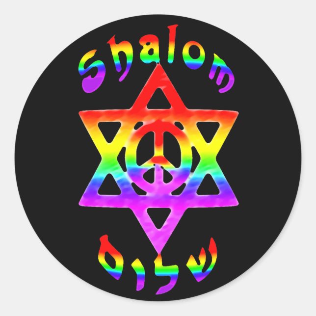Adesivo Redondo Rainbow Shalom Stickers (Frente)
