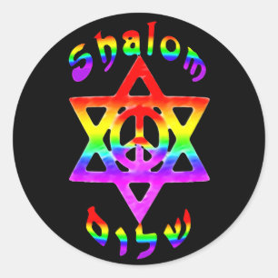 Adesivo Redondo Rainbow Shalom Stickers