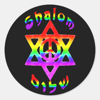 Adesivo Redondo Rainbow Shalom Stickers