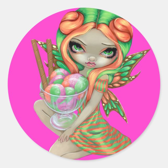 Adesivo Redondo "Rainbow Sherbet Fairy" Sticker (Frente)