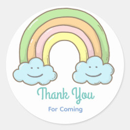 Adesivo Redondo Rainbow Smiling Cloud Obrigado