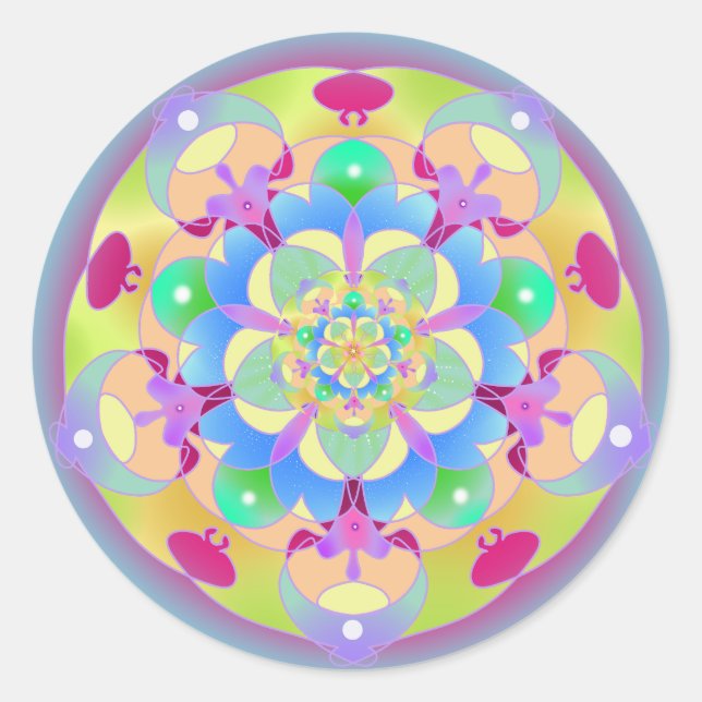 Adesivo Redondo Rainbow Song Mandala (Frente)