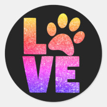 Rainbow Sparkle - Paw Imprime Love em Preto