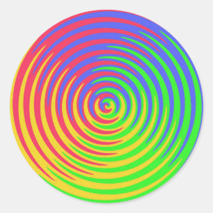 Adesivo Redondo Rainbow Spiral Sticker