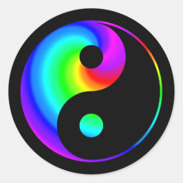 Adesivo Redondo Rainbow Spiral Yin Yang Sticker