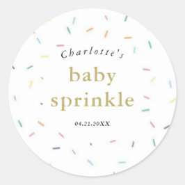 Adesivo Redondo Rainbow Sprinkles Baby Sprinkle Convite
