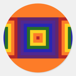 Adesivo Redondo Rainbow Squares