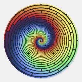 Adesivo Redondo Rainbow Squiral Sticker ROY G BIV