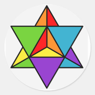 Adesivo Redondo Rainbow Star Tetrahedron