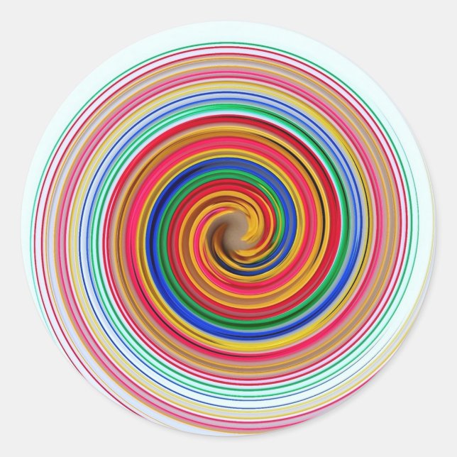 Adesivo Redondo Rainbow Swirls (Frente)