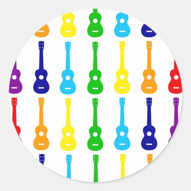 Adesivo Redondo Rainbow Ukes (Frente)