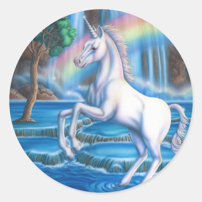 Adesivo Redondo Rainbow Unicorn (Frente)