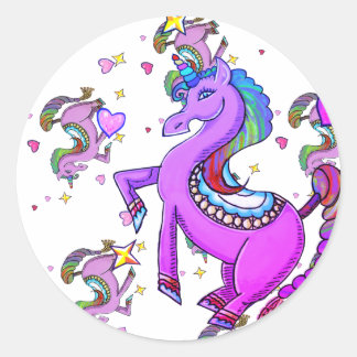 Adesivo Redondo Rainbow Unicorn Classic Round Sticker