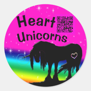 Adesivo Redondo Rainbow Unicorn Stickers