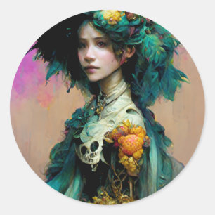 Adesivo Redondo Rainbow Urchin 2 Fantasy Sci-Fi